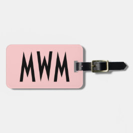 Personalisierte, rosa und schwarze Gepäckmarke Gepäckanhänger
