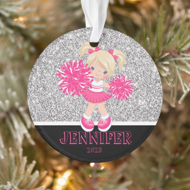 Personalisierte Rosa und Silberschmuck Ornament (Baum)