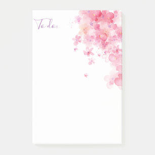 Personalisierte //rosa Watercolor-Blumen Post-it Klebezettel