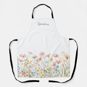 Personalisierte rosa Wildblume Schürze