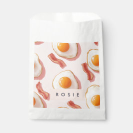 Personalisierte, rosafarbene Eier und Bacon-Muster Geschenktütchen