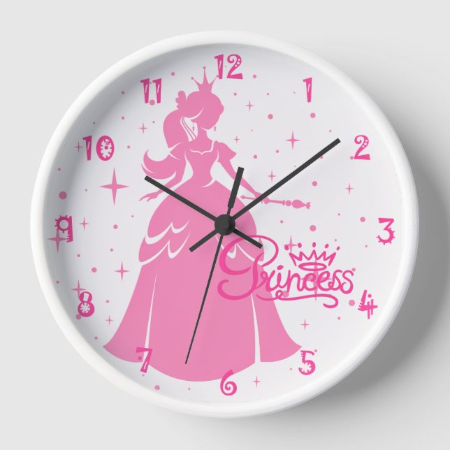 Personalisierte rosafarbene Maueruhr Uhr (Vorderseite)
