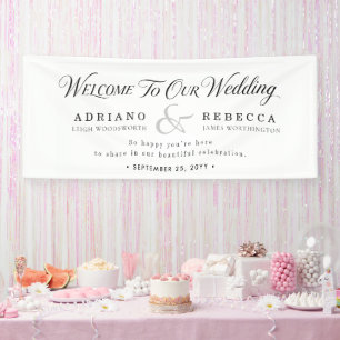 Personalisierte rosafarbene romantische Hochzeit Banner