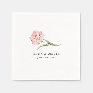 Personalisierte rosafarbene Rosen-Hochzeitsserviet Serviette