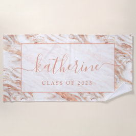 Personalisierte Rose aus Kupfer-Marmor, Girly Chic Strandtuch