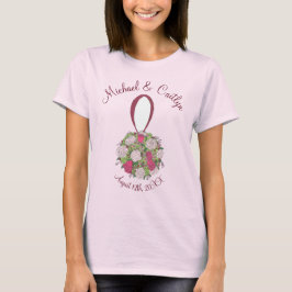 Personalisierte Rose Blumenbride Wedding Bouquet T-Shirt