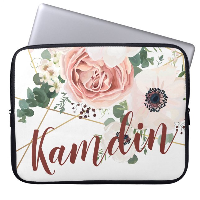 Personalisierte Rose für Notebookgehäuse Geometris Laptopschutzhülle (Vorderseite)