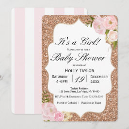 Personalisierte Rose Gold Baby Dusche Einladung