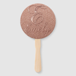 Personalisierte Rose Gold Glitzer Name Design - Ei Fächer