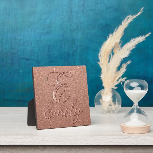 Personalisierte Rose Gold Glitzer Name Design - Ei Fotoplatte (InSitu)