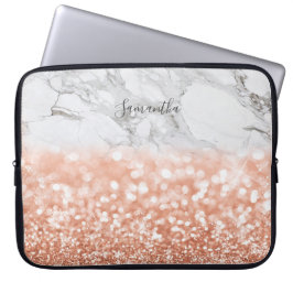 Personalisierte Rose Gold Glitzer - Notebook-Gehäu Laptopschutzhülle