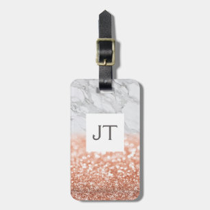 Personalisierte Rose Gold Glitzer Passport Gepäckanhänger