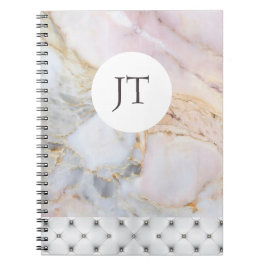 Personalisierte Rose Gold Gray Marble Notebook Notizblock