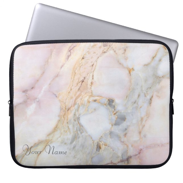 Personalisierte Rose Gold Gray Marbour Notebook-Ge Laptopschutzhülle (Vorderseite)