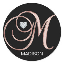 Personalisierte Rose Gold Herzstück Mit Monogramm 