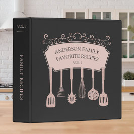 Personalisierte Rose Gold Küche Geschirr 3,8 Cm Ordner