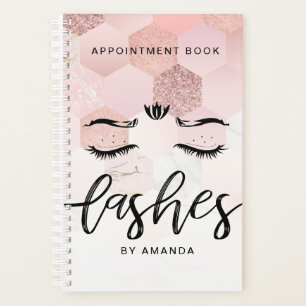 Personalisierte Rose Gold Lashes Terminkalender Planer