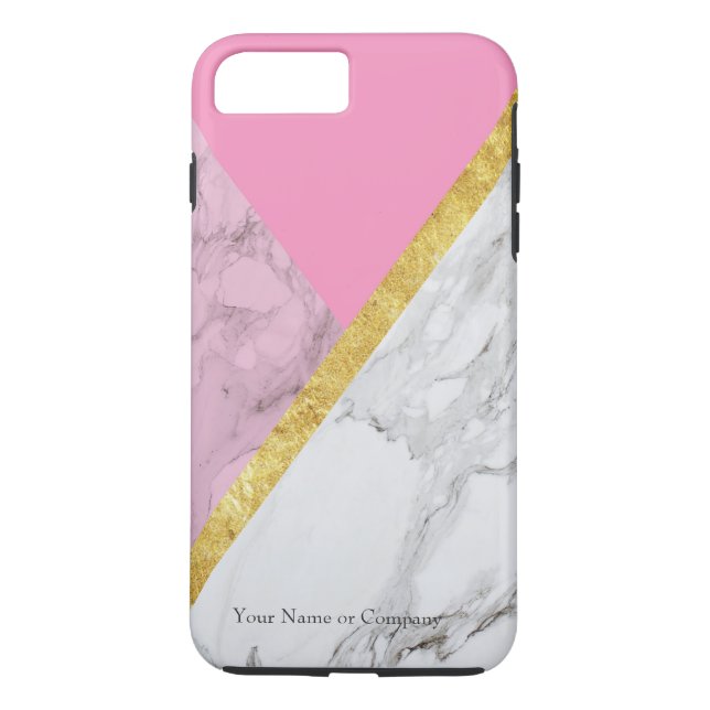 Personalisierte Rose Gold Marble iPhone Tough Case (Rückseite)
