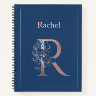 Personalisierte Rose Gold Monogram Initial R Notizbuch