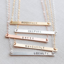 Personalisierte Rose Gold Name Bar Necklace
