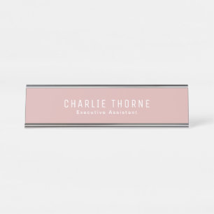 Personalisierte Rose Gold Namensplatte für Schreib Schreibtischnamensplakette