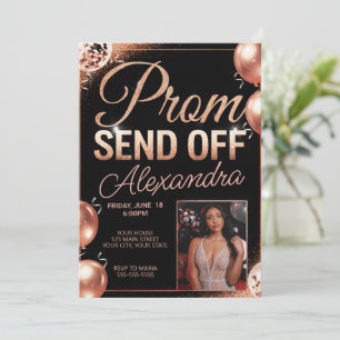 Personalisierte Rose Gold Prom Abschicken DIY-Foto Einladung