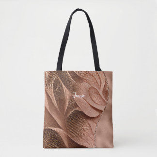 Personalisierte Rose Gold Shimmer Textur Glitzer W Tasche