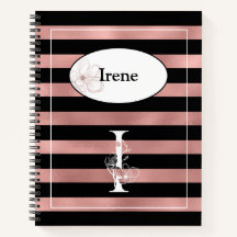 Personalisierte Rose Gold Streifen mit Anfangs I