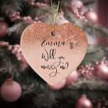 Personalisierte Rose Gold werden Sie heiraten mich Keramik Ornament<br><div class="desc">Dieses Design entstand durch digitale Kunst, es kann in dem Bereich personalisiert sein, der durch das Ändern des Fotos oder das Hinzufügen eigener Wörter zur Verfügung gestellt oder angepasst wird. Kontaktieren Sie mich unter colorflowcreations@gmail.com , wenn Sie dieses Design für ein anderes Produkt haben möchten. Kaufen Sie meine originale abstrakte...</div>