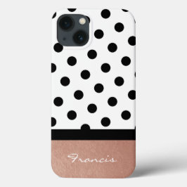 Personalisierte Rose Gold White and Black Polka Do title_seo2