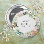 Personalisierte Rose Grüne Blumengarten Name Button<br><div class="desc">Mit einer zarten Aquarelllandschaft mit blühenden Rose und einer blühenden Grünanlage ist dieser schicke Knopf eine elegante Möglichkeit, die wichtigsten Persönlichkeiten Ihres Brautparty und Ihrer Hochzeitsfeier zu identifizieren. Einschließlich Braut, Bräutigam, Ehemann, Mutter oder Vater der Braut oder Bräutigam, Brautjungfrau, Trauzeuge oder jeder andere, der für Ihren besonderen Tag entscheidend ist....</div>