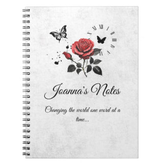 Personalisierte Rose, Ink & Time Spiral Notebook Notizblock