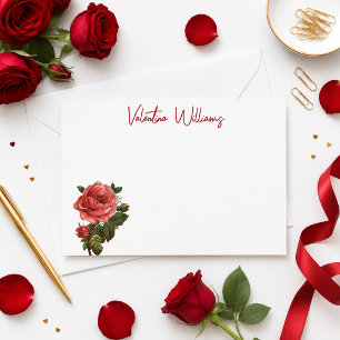 Personalisierte Rose Mitteilungskarte