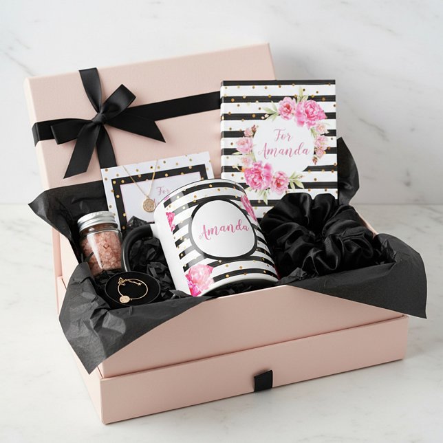 Personalisierte Rose und Streifen Tasse (Von Creator hochgeladen)