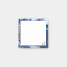 Personalisierte Rose White Navy Blue MARBLE Sticky