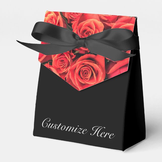 Personalisierte Rose Zelt-Gefälligkeitsbox Geschenkschachtel (Vorderseite)