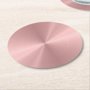 Personalisierte Roségold-Metall-Radialstruktur Runder Pappuntersetzer