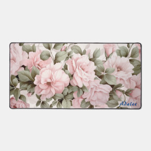 Personalisierte Rosen Blumenmatte Schreibtischunterlage