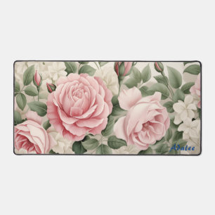 Personalisierte Rosen Blumenmatte Schreibtischunterlage
