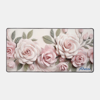 Personalisierte Rosen Blumenmatte Schreibtischunterlage
