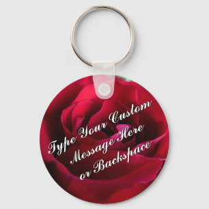 Personalisierte Rosen-Schlüsselanhänger Rote Rose Schlüsselanhänger