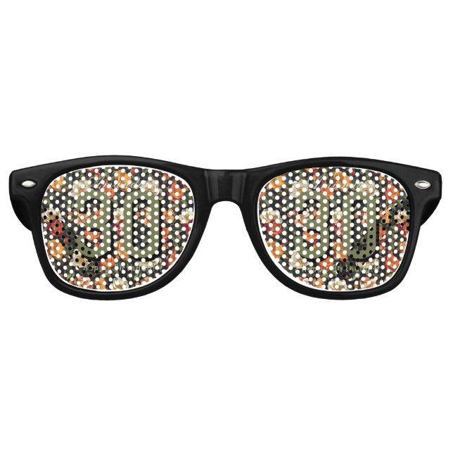 Personalisierte Rosenblume 40. Geburtstag Partybrille (Vorderseite)