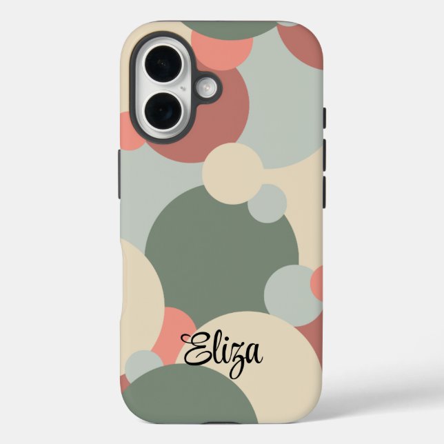 Personalisierte rot-grüne Moleküle iPhone Gehäuse 16 Hülle (Rückseite)