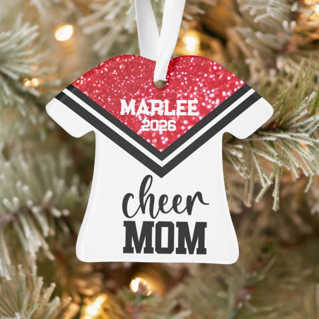 Personalisierte Rot-Schwarz--Mama Ornament (Baum)