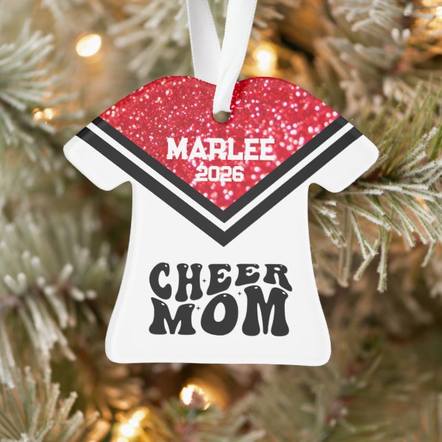 Personalisierte Rot-Schwarz--Mama Ornament (Baum)