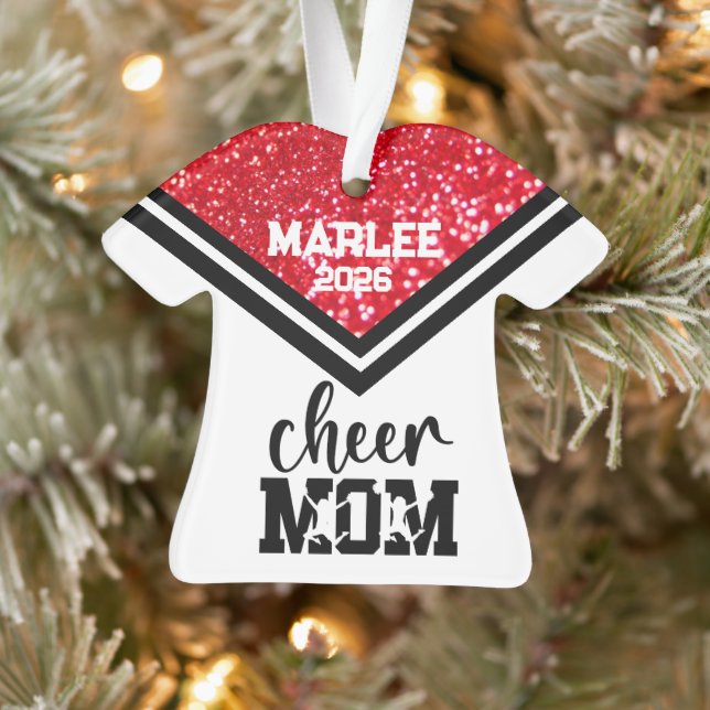 Personalisierte Rot-Schwarz--Mama Ornament (Baum)