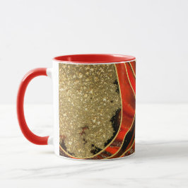Personalisierte Rot- und Goldmarmor-Tasse Tasse