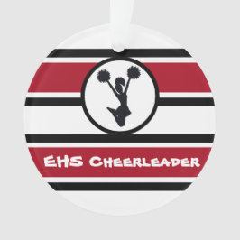 Personalisierte Rot- und Schwarzer Cheerleader Orn Ornament