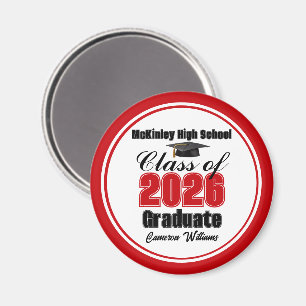 Personalisierte rote Abschlussfeier der Klasse 202 Magnet
