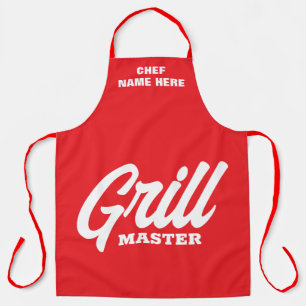 Personalisierte rote Grill Master BBQ-Schürze für Schürze